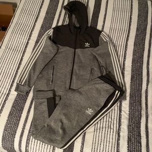 Adidas zip up and matching track bottoms